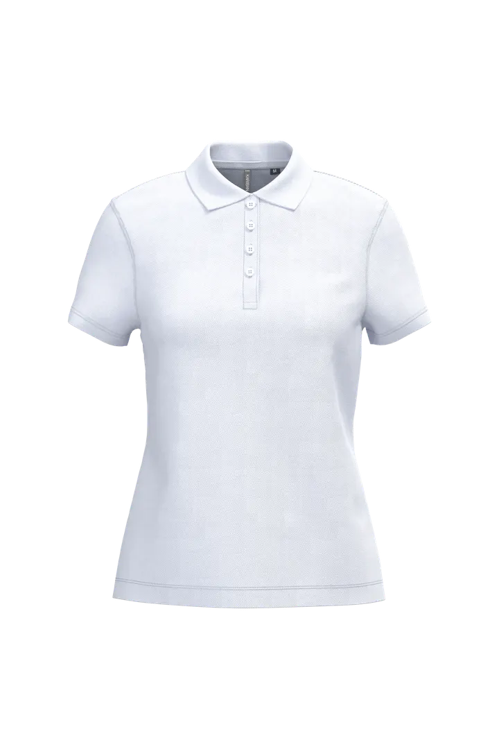 Polo piqué manches courtes femme White
