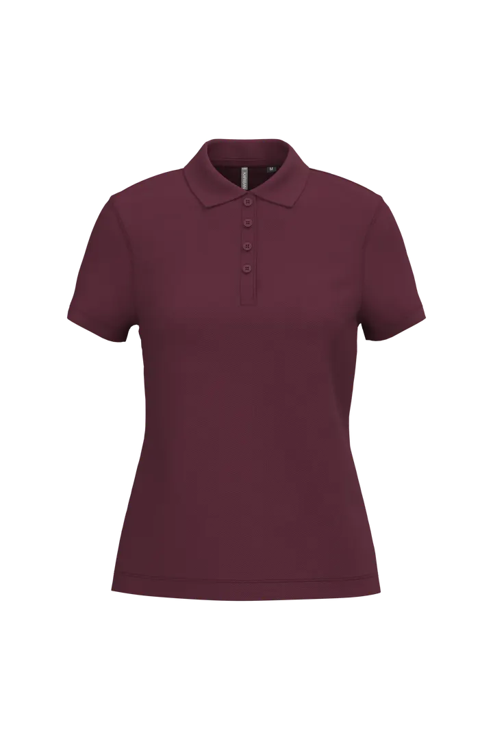 Polo piqué manches courtes femme Wine