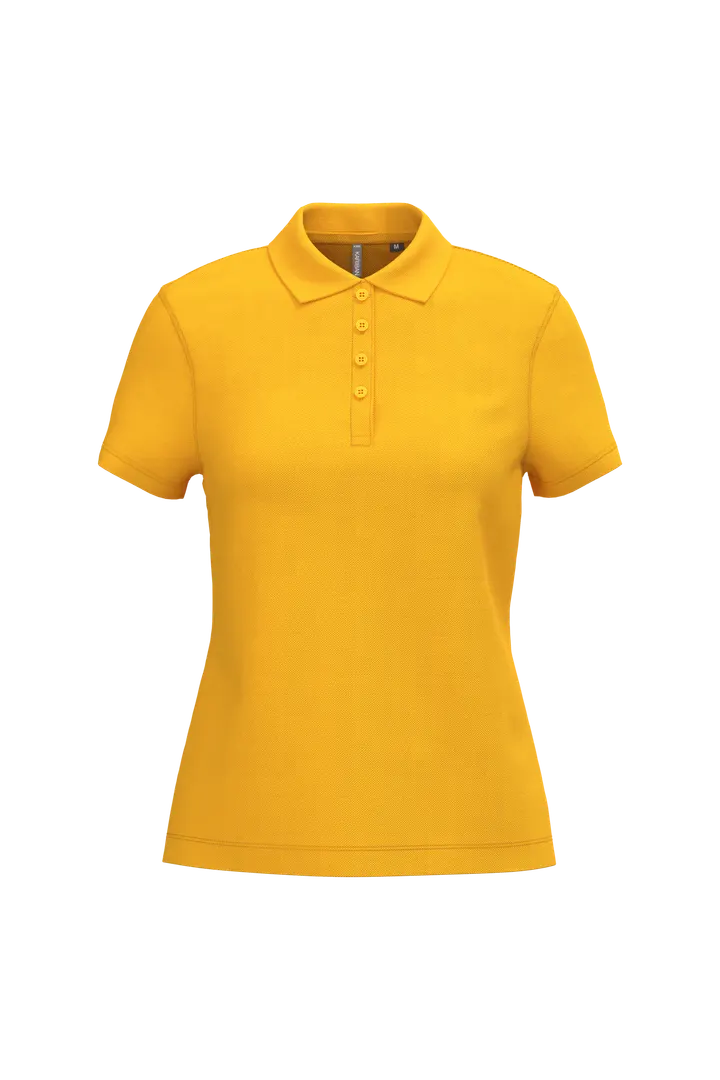 Polo piqué manches courtes femme Yellow