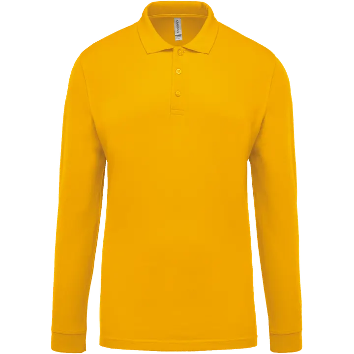 Polo piqué manches longues homme Yellow