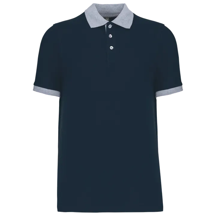 Zweifarbiges Piqué-Polohemd für Herren Navy / Oxford Grey