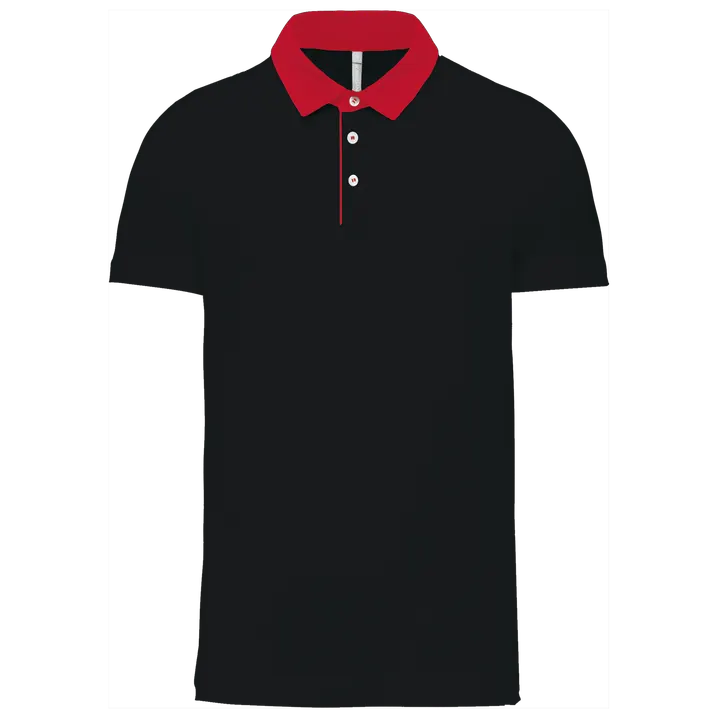 Polo jersey bicolore homme Black / Red