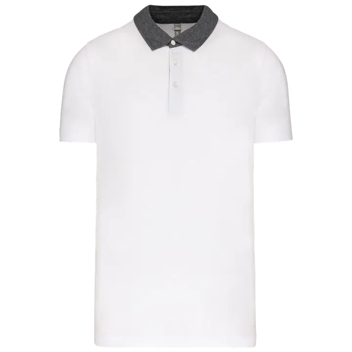 Polo jersey bicolore homme White / Dark Grey Heather