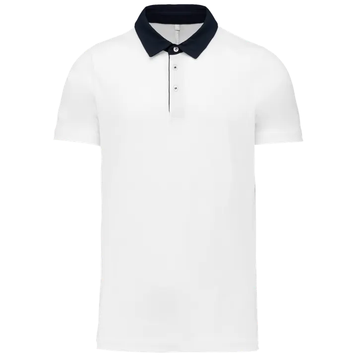 Polo jersey bicolore homme White / Navy