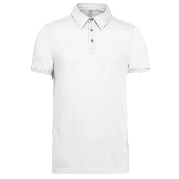 Polo jersey manches courtes homme White