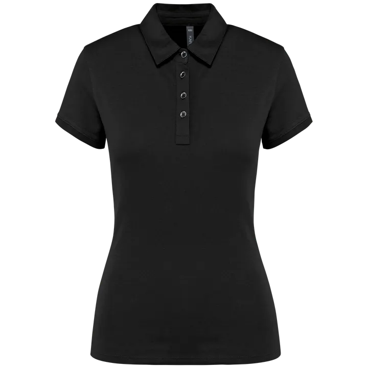 Polo jersey manches courtes femme Black