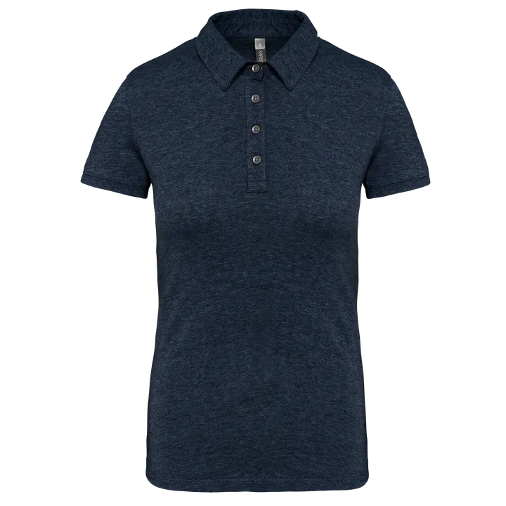 Polo jersey manches courtes femme French Navy Heather