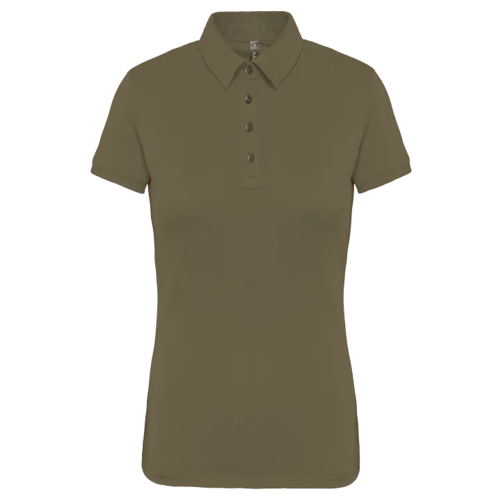 Polo jersey manches courtes femme Light khaki