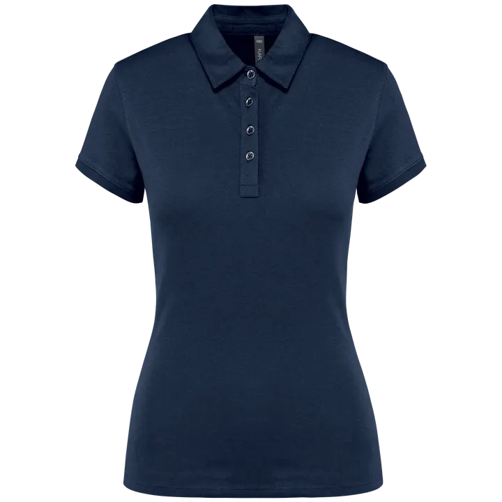 Polo jersey manches courtes femme Navy
