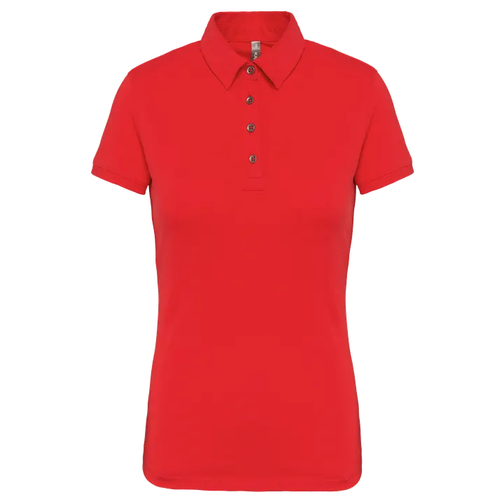 Polo jersey manches courtes femme Red