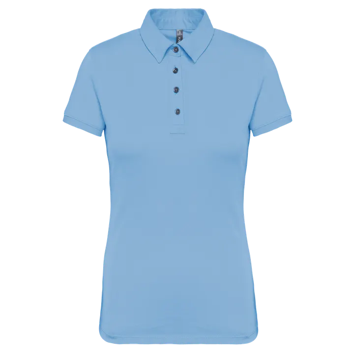 Polo jersey manches courtes femme Sky Blue