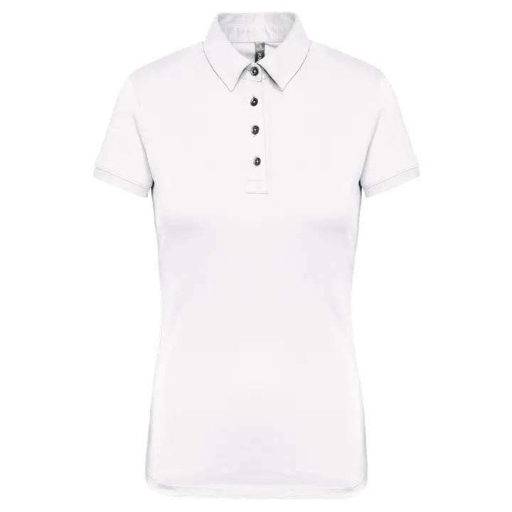 Polo jersey manches courtes femme White
