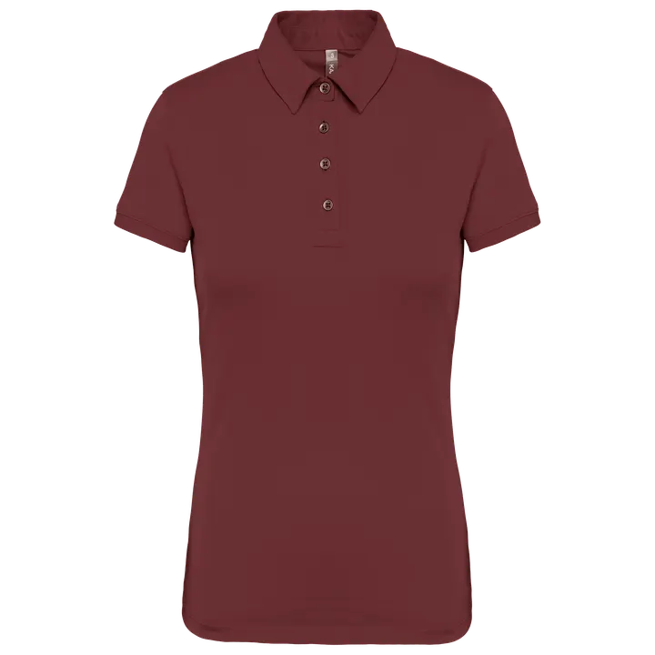 Polo jersey manches courtes femme Wine