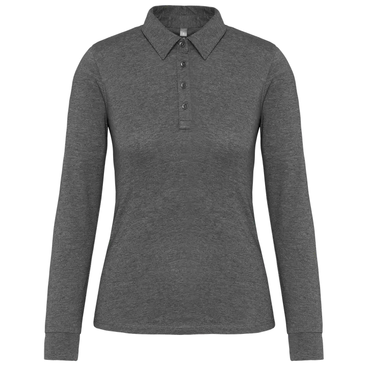 Polo jersey manches longues femme Grey Heather