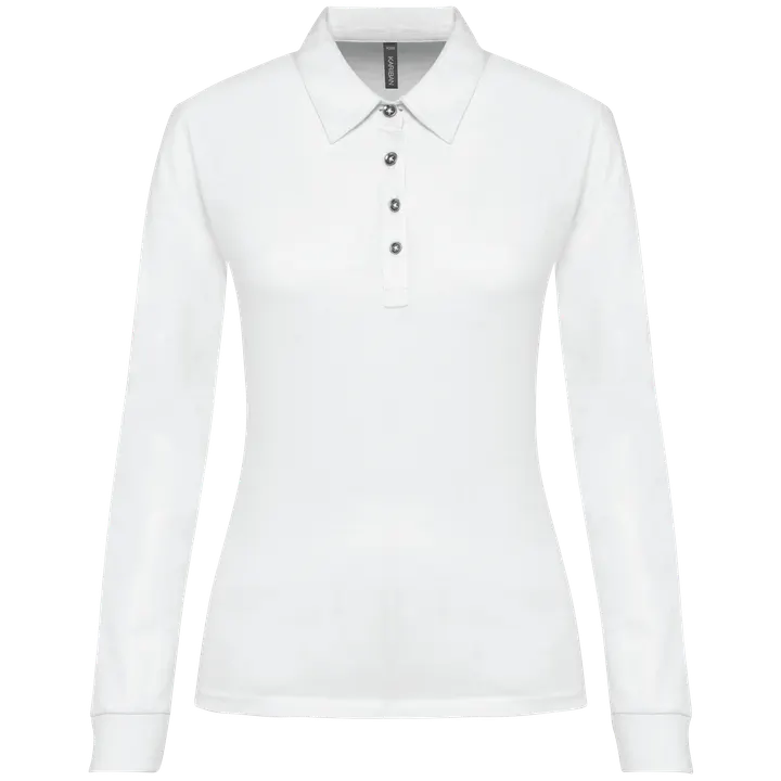 Polo jersey manches longues femme White