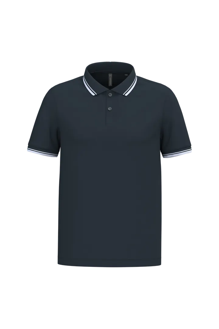 Herren Poloshirt mit kurzen Ärmeln und kontrastfarbenen Paspeln Navy / White