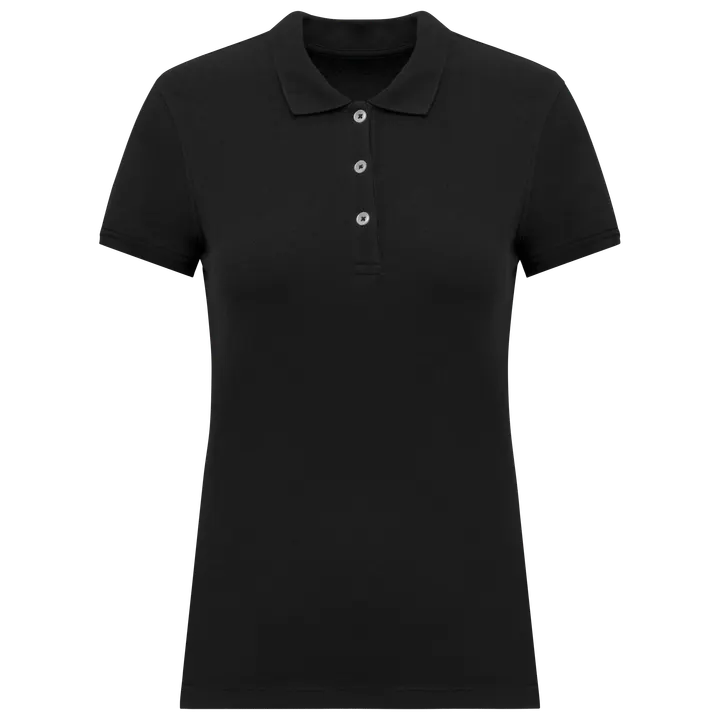 Polo piqué manches courtes femme Black