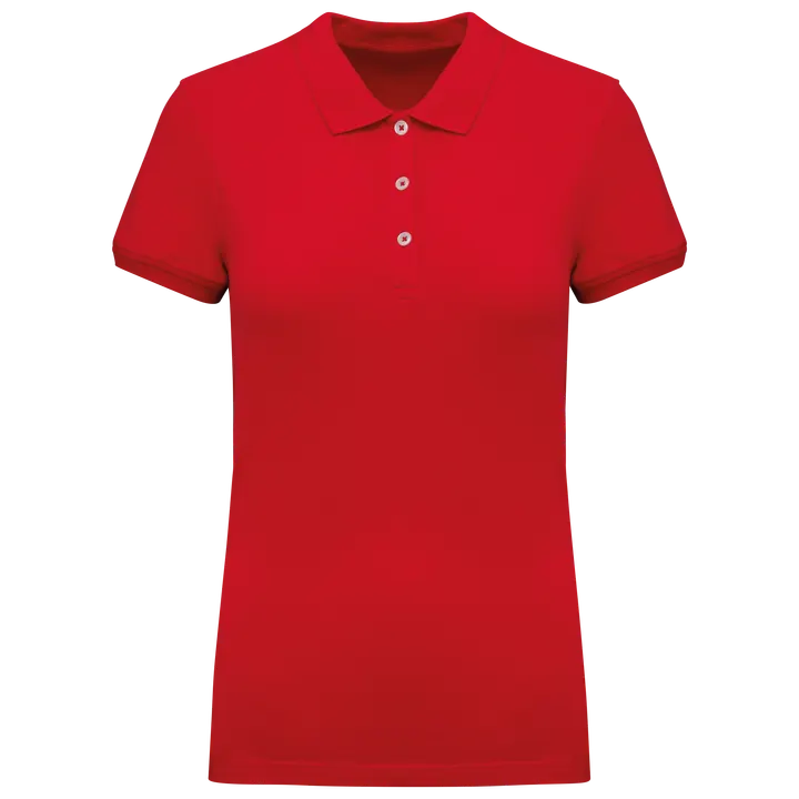 Polo piqué manches courtes femme Red