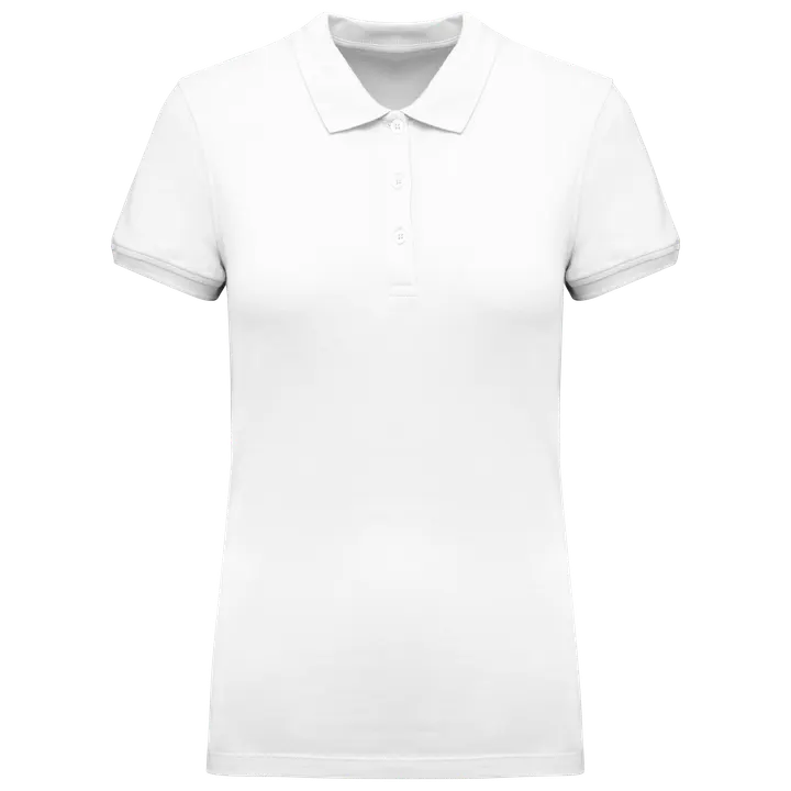 Polo piqué manches courtes femme White