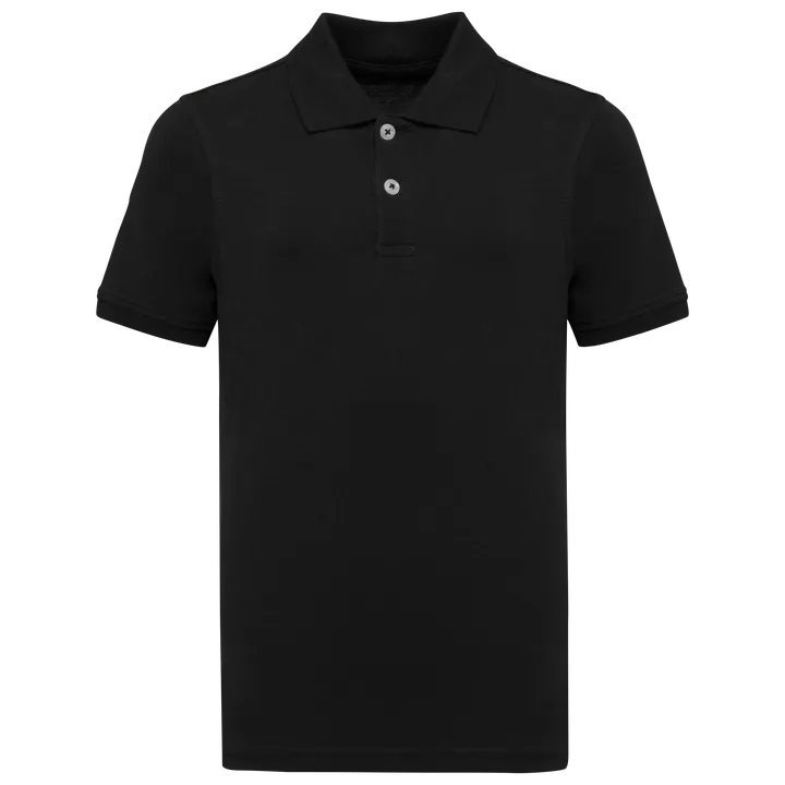 Kinder-Piqué-Polohemd Black