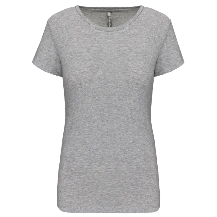 T-shirt col rond manches courtes femme Light grey heather