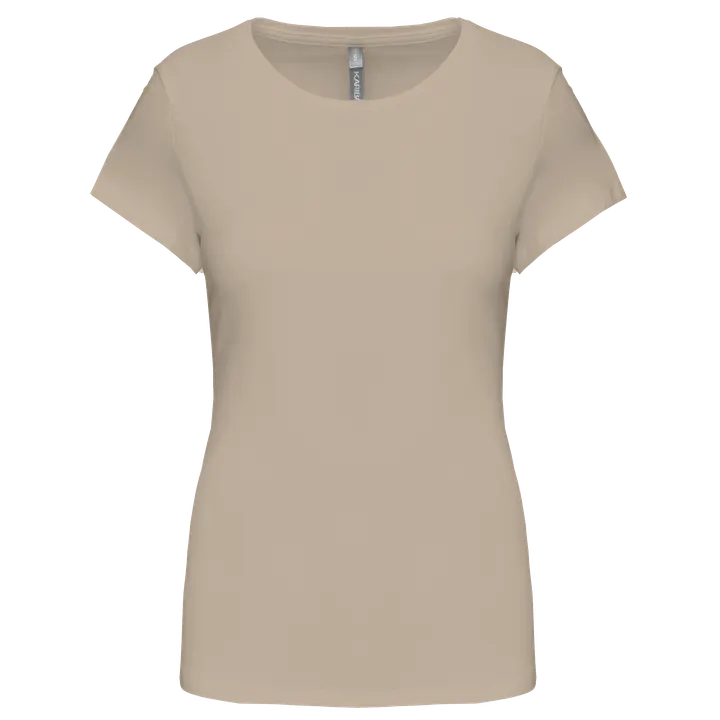 T-shirt col rond manches courtes femme Light Sand