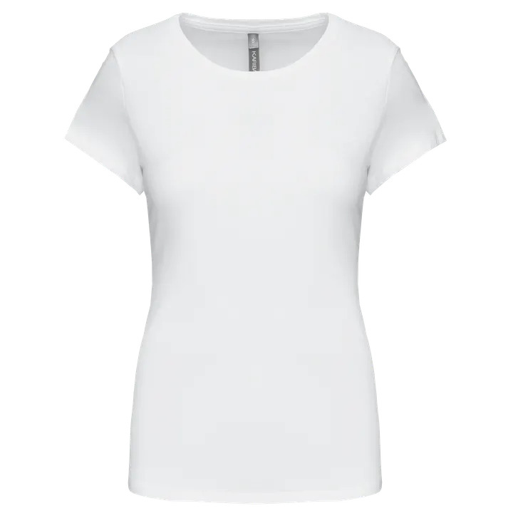 T-shirt col rond manches courtes femme White