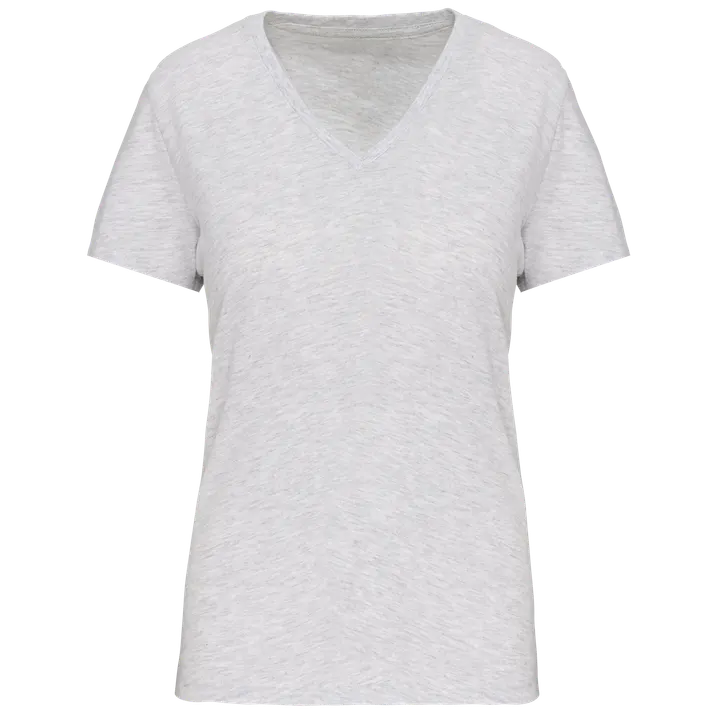 Damen-T-Shirt BIO150 IC mit V-Ausschnitt Ash Heather