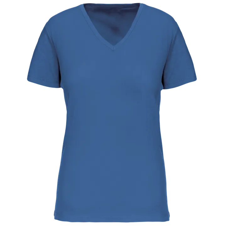 Damen-T-Shirt BIO150 IC mit V-Ausschnitt Light Royal Blue