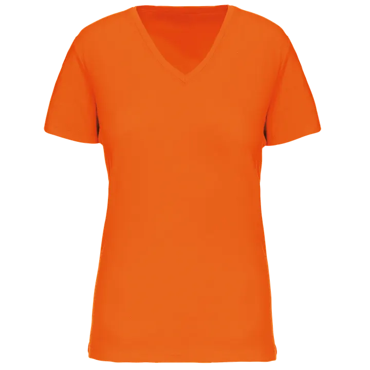Damen-T-Shirt BIO150 IC mit V-Ausschnitt Orange