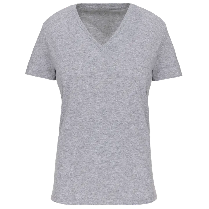 Damen-T-Shirt BIO150 IC mit V-Ausschnitt Oxford Grey