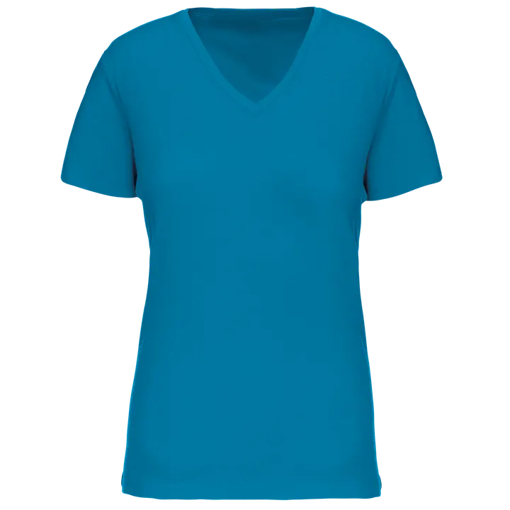 Damen-T-Shirt BIO150 IC mit V-Ausschnitt Tropical Blue
