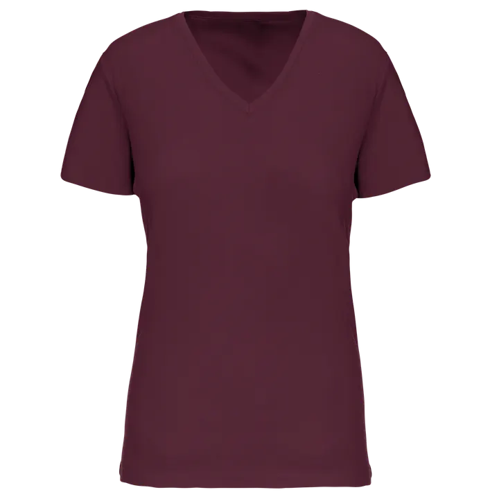 Damen-T-Shirt BIO150 IC mit V-Ausschnitt Wine
