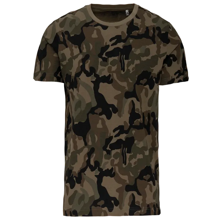 Kurzarm-T-Shirt Camo Olive Camouflage