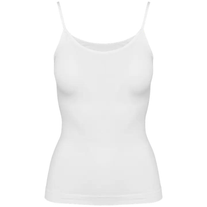 Umweltfreundliches, nahtloses Damen-Top mit feinen Trägern White