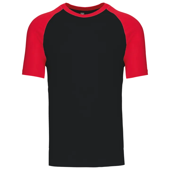 Baseball-Shirt, zweifarbig Black / Red