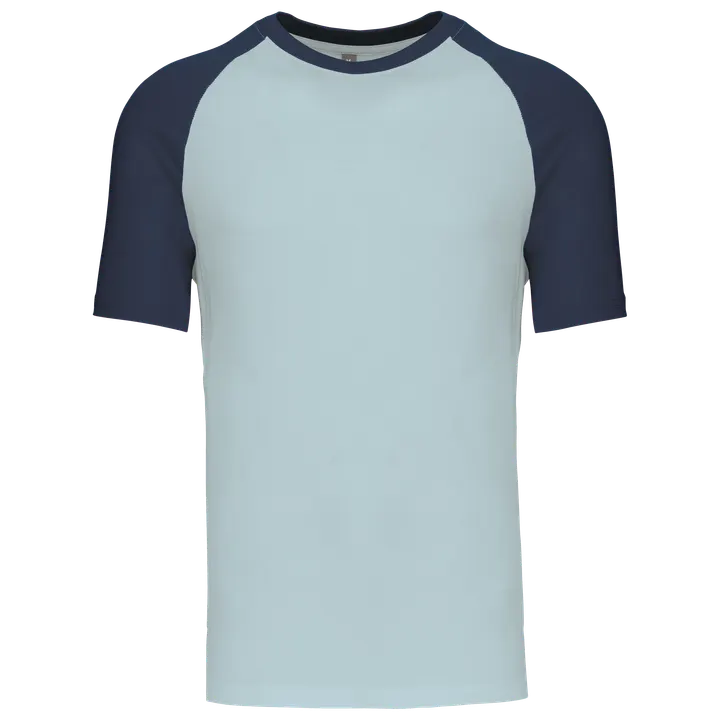 Baseball-Shirt, zweifarbig Ice Blue / Denim