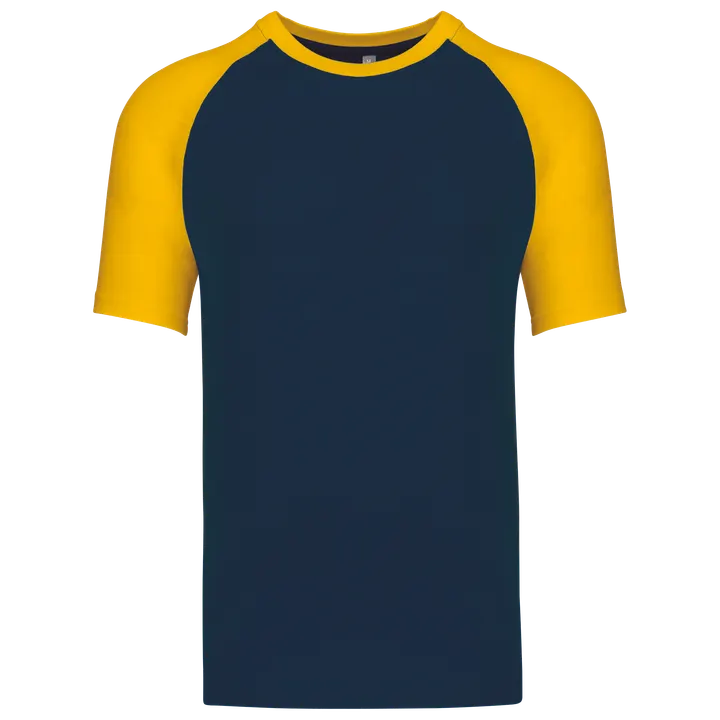 Baseball-Shirt, zweifarbig Navy / Yellow
