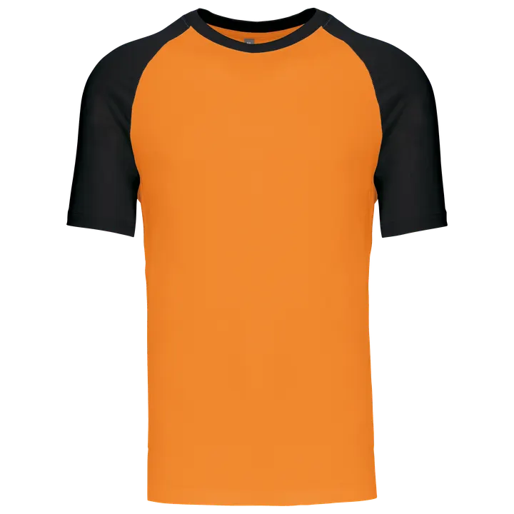 Baseball-Shirt, zweifarbig Orange / Black
