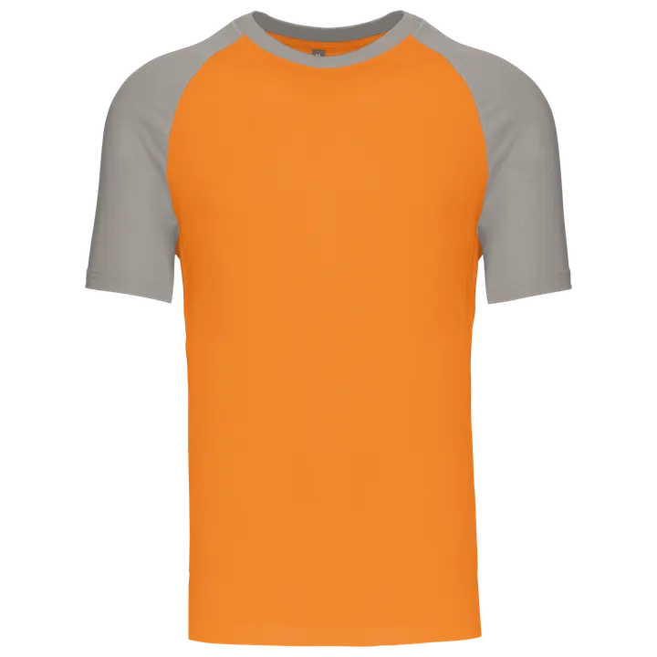 Baseball-Shirt, zweifarbig Orange / Light Grey