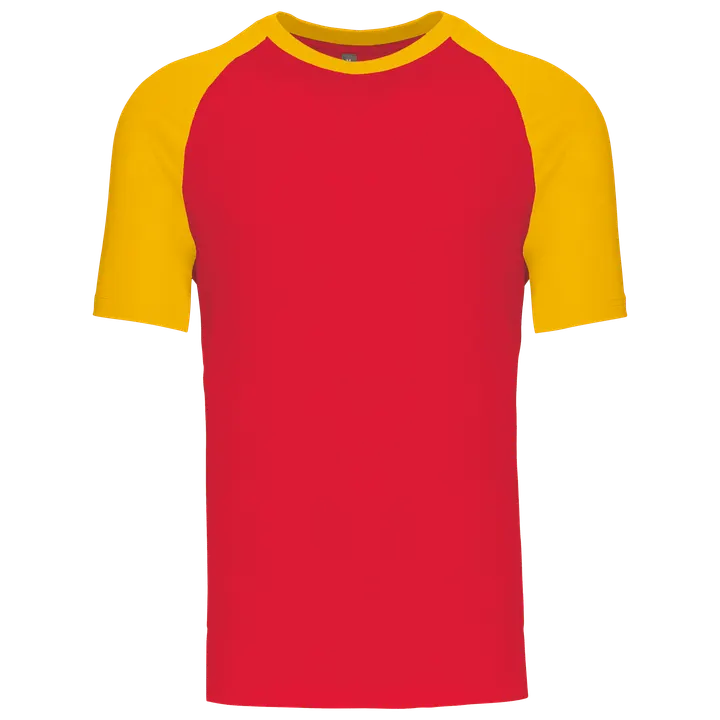 Baseball-Shirt, zweifarbig Red / Yellow