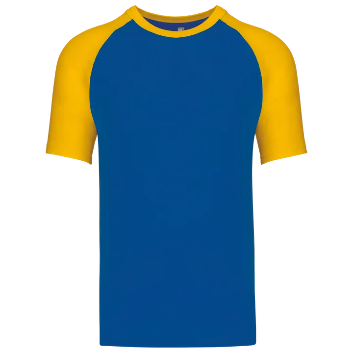 Baseball-Shirt, zweifarbig Royal Blue / Yellow