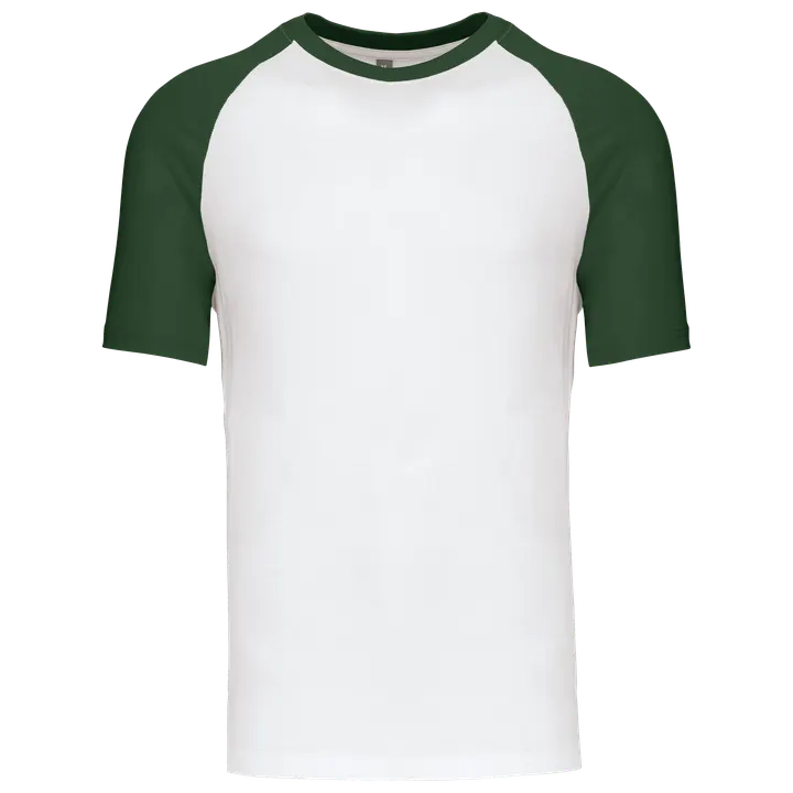 Baseball-Shirt, zweifarbig White / Forest Green