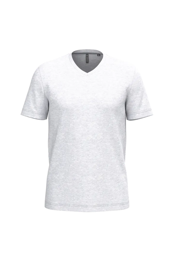 T-shirt col V manches courtes homme Ash Heather