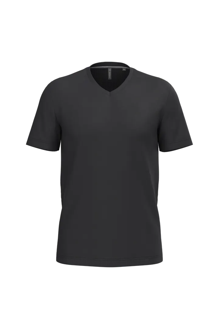 T-shirt col V manches courtes homme Black
