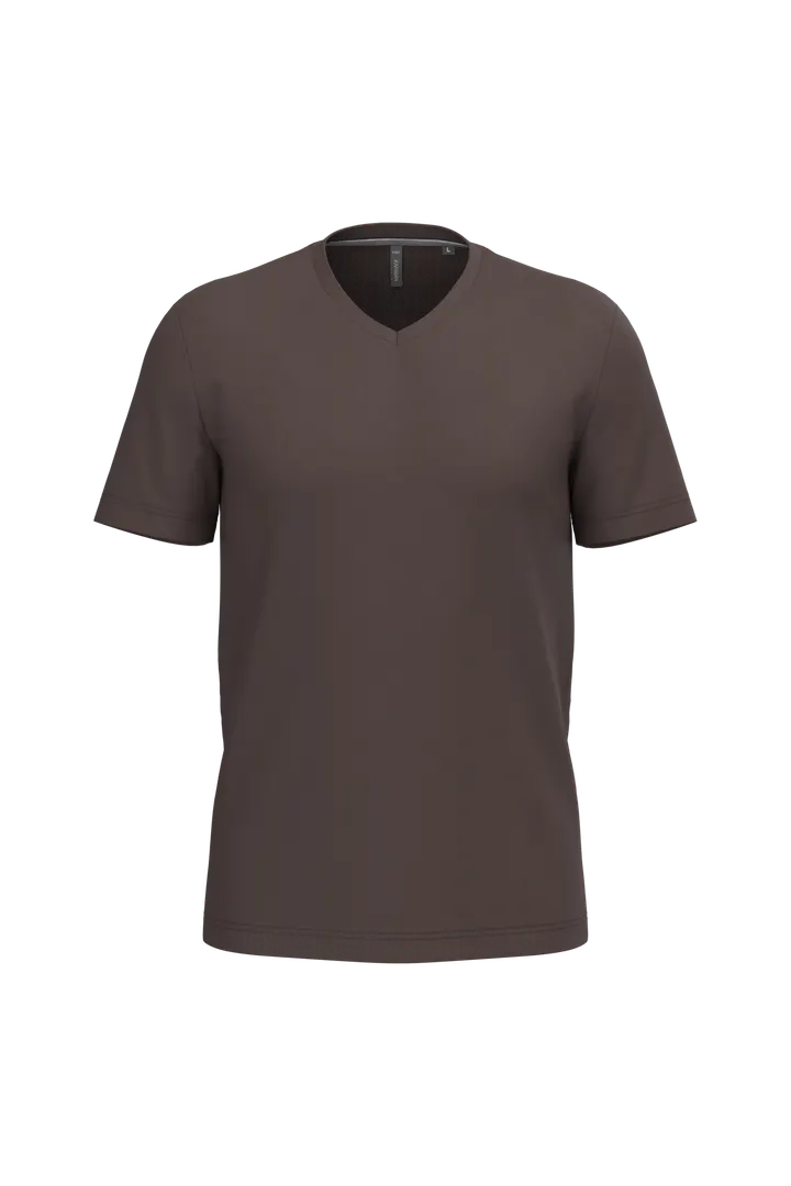 T-shirt col V manches courtes homme Chocolate