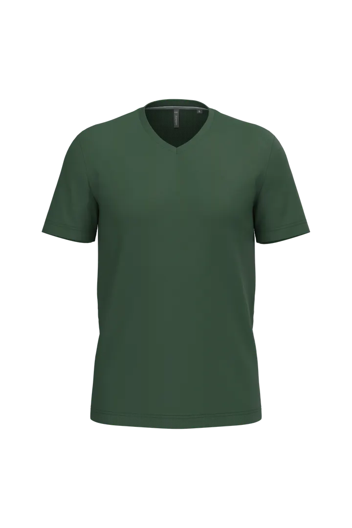 T-shirt col V manches courtes homme Forest Green