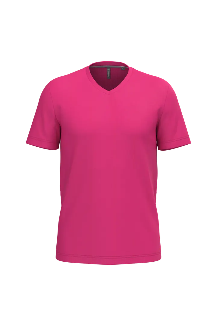 T-shirt col V manches courtes homme Fuchsia