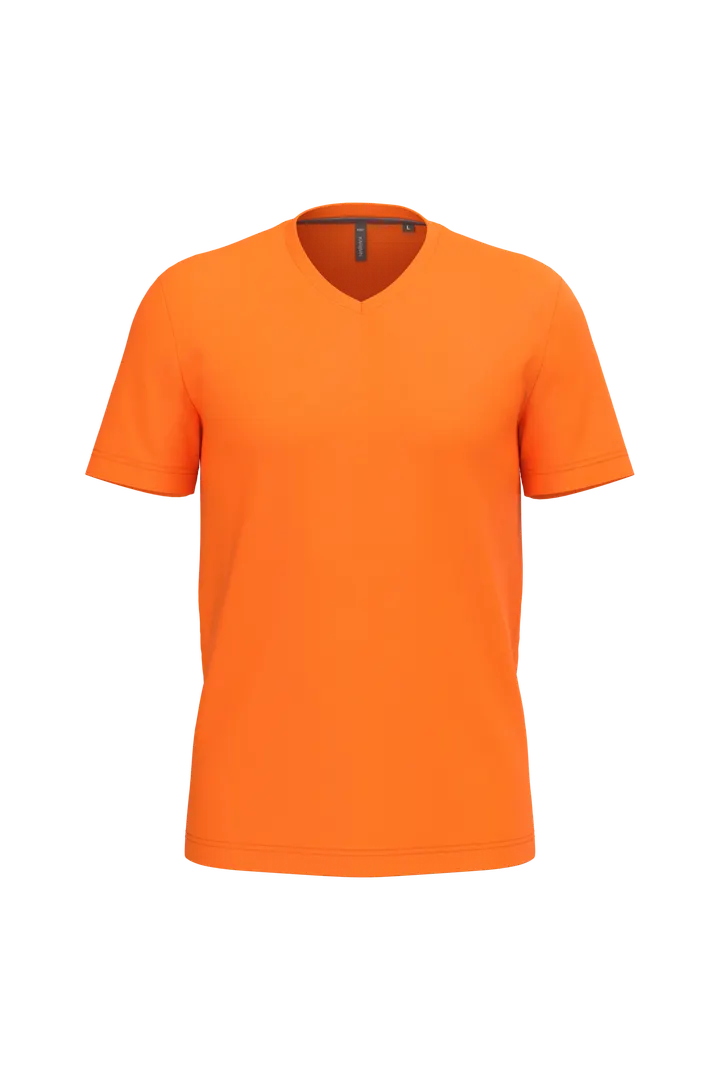 T-shirt col V manches courtes homme Orange