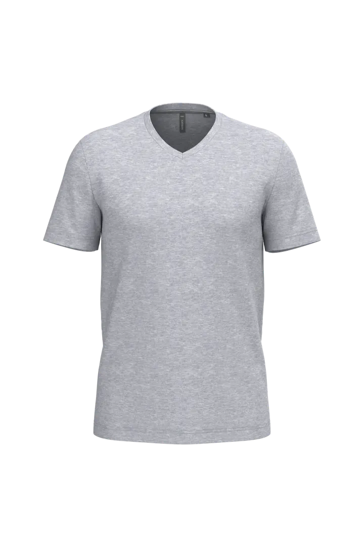 T-shirt col V manches courtes homme Oxford Grey